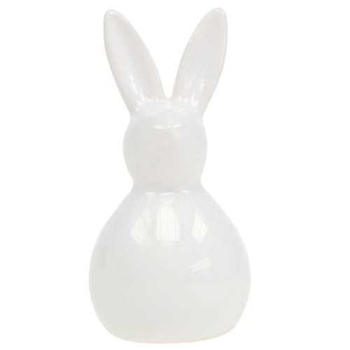 Lapin en céramique blanc 7,5cm 6pcs | Floristik24.be