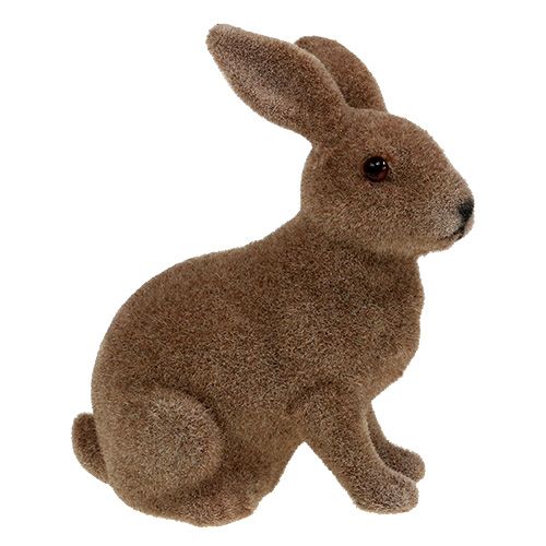 Article Lapin floqué marron 11cm, 13,5cm 6 pcs