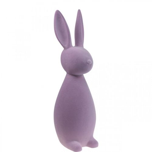 Floristik24 Lapin de Pâques décoratif – 2e choix – Lilas floqué H47 cm