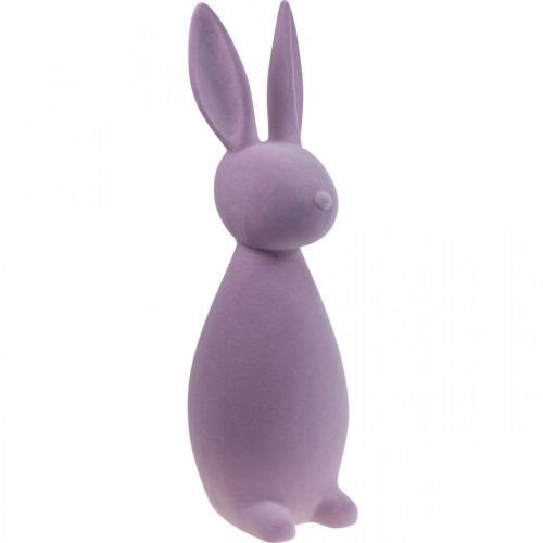 Floristik24 Lapin de Pâques décoratif – 2e choix – Lilas floqué H69 cm