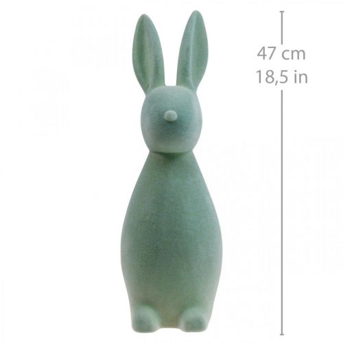 Article Lapin Décoratif Lapin de Pâques Décoratif – 2ème Choix – Floqué Gris-Vert H47cm