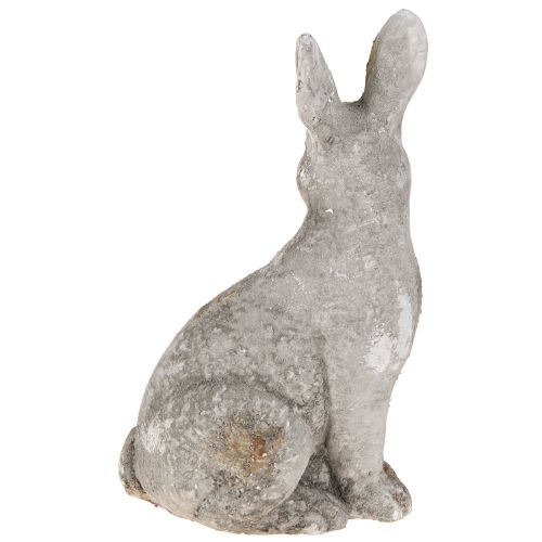 Article Lapin de Pâques assis en céramique gris antique 13 × 10 × 22 cm