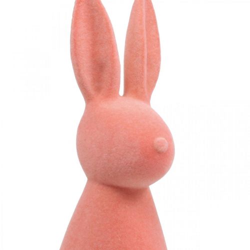 Floristik24 Déco lapin floqué abricot, décoration printanière, lapin de Pâques H42cm