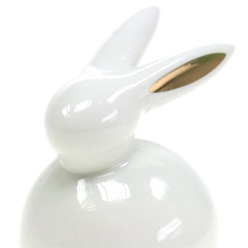 Article Figurine de Pâques Lapin Blanc-Or 8,5cm 4pcs