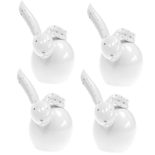 Floristik24 Lapin en céramique blanc 8,5 cm 4pcs