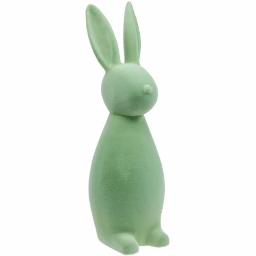 Floristik24 Lapin de décoration de Pâques 47cm figurine de décoration de lapin de Pâques floqué vert Pâques