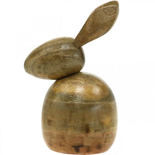 Floristik24 Lapin en bois assis, lapin déco, décoration en bois, Pâques 18cm