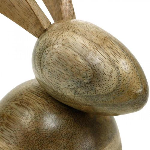 Floristik24 Lapin en bois assis, lapin déco, décoration en bois, Pâques 18cm