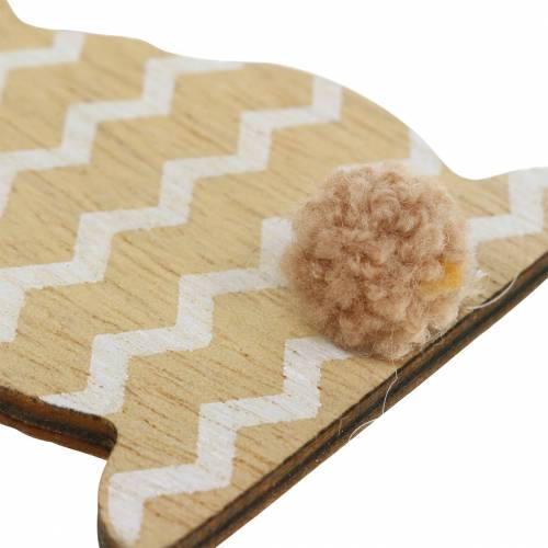 Floristik24 Lapin de Pâques à suspendre crème, marron, bois naturel assorti H11,5cm 6pcs