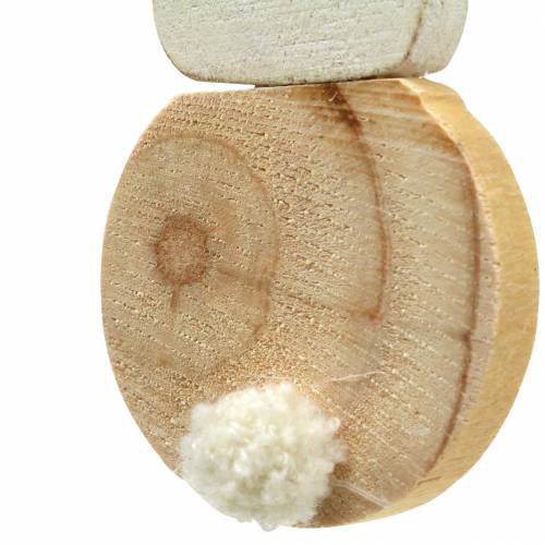 Article Lapin de Pâques à suspendre crème, bois naturel assorti H10,5cm 8pcs