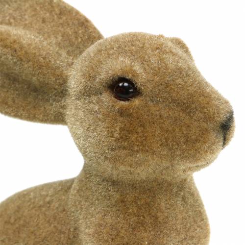 Article Déco Pâques lapin assis floqué marron H19cm 2pcs