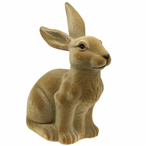 Floristik24 Décoration de Pâques lapin floqué marron H50cm