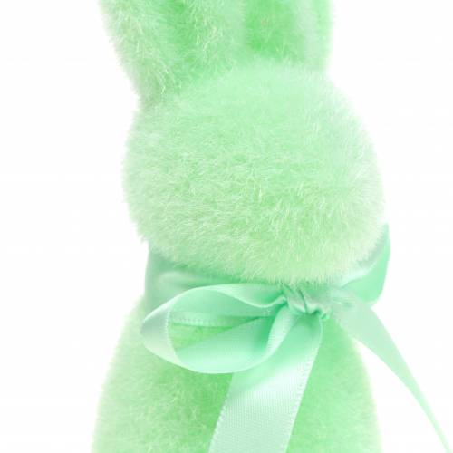 Floristik24 Lapin floqué vert menthe 16cm 4pcs