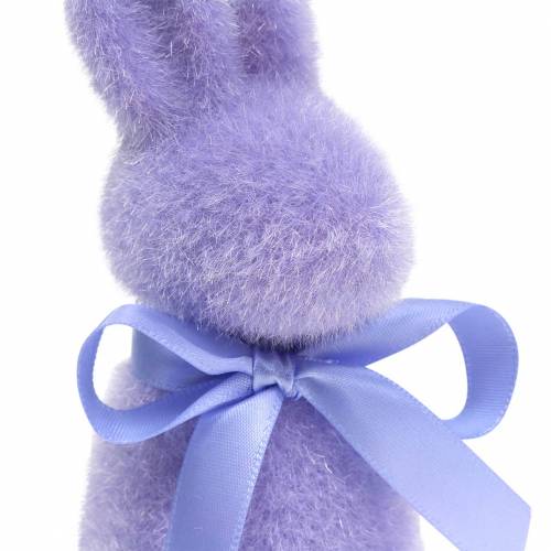 Floristik24 Lapin floqué lilas violet 16cm 4pcs