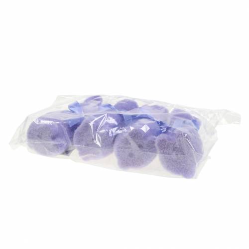 Floristik24 Lapin floqué lilas violet 16cm 4pcs