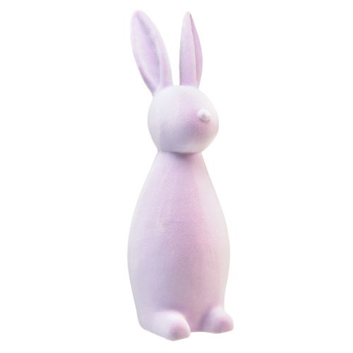 Article Lapin de Pâques lapin décoratif debout floqué lilas H47cm