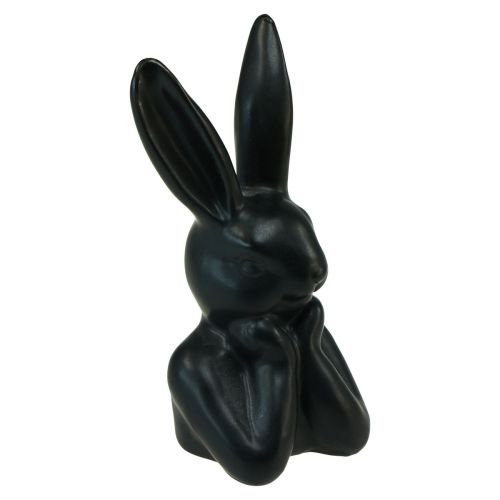 Article Buste de lapin pensant lapin noir 7×6×15cm