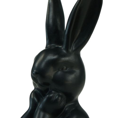 Article Buste de lapin pensant lapin noir 7×6×15cm