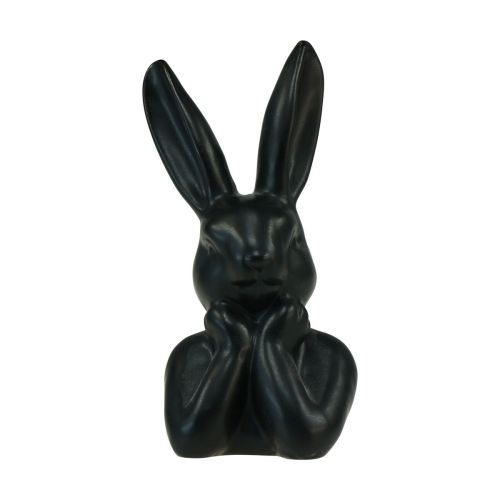 Article Buste de lapin pensant lapin noir 7×6×15cm