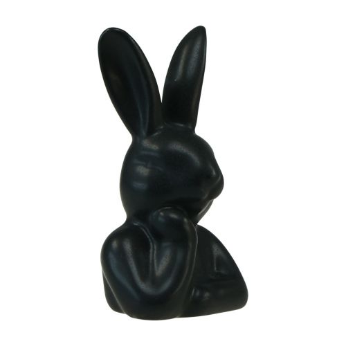 Floristik24 Lapin pensant petit buste de lapin noir 6×4×10,5cm