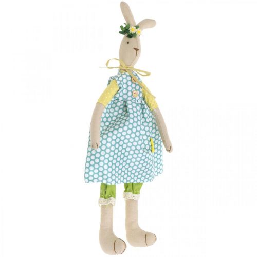 Floristik24 Lapin en peluche pour Pâques, lapin de Pâques avec vêtements, bunny girl H43cm