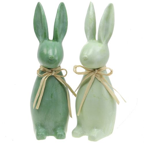 Floristik24 Lapins de Pâques verts H29cm 2 pcs