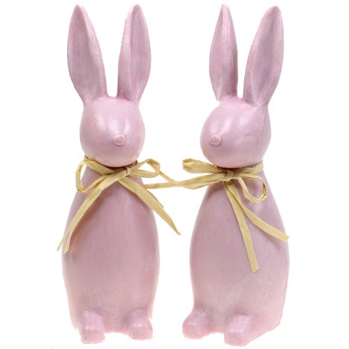 Floristik24 Lapins de Pâques rose H29cm 2pcs