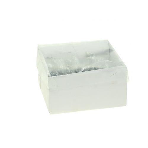 Floristik24 Lapin à accrocher paillettes argent 5cm 8pcs