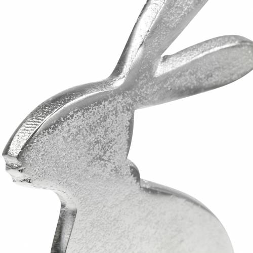 Floristik24 Support de lapin de Pâques avec base en bois Décoration de Pâques en métal de lapin de Pâques
