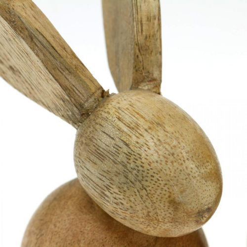 Floristik24 Décoration de Pâques lapin bois décoration assis lapin de Pâques nature 12cm 4pcs