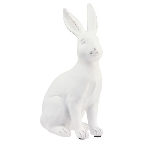 Lapin assis lapin décoratif décoration pierre artificielle blanc H27cm