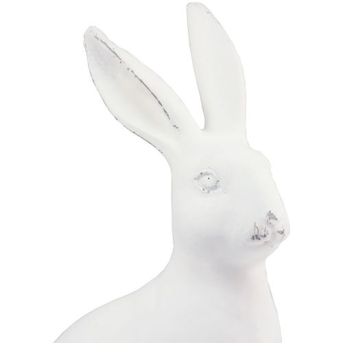Floristik24 Lapin assis lapin décoratif décoration pierre artificielle blanc H27cm