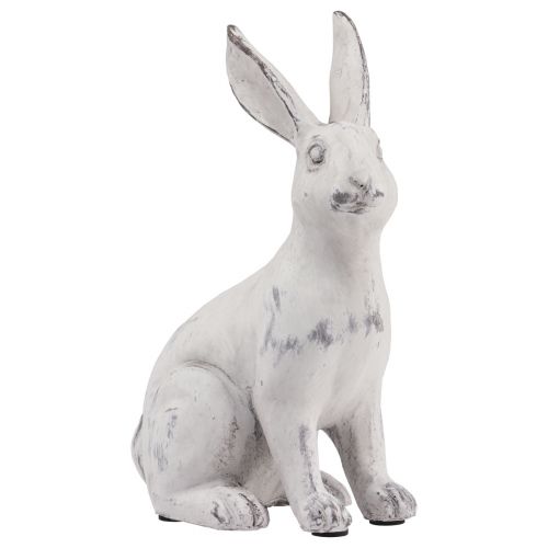Floristik24 Lapin assis décoration pierre artificielle blanc gris H27,5cm