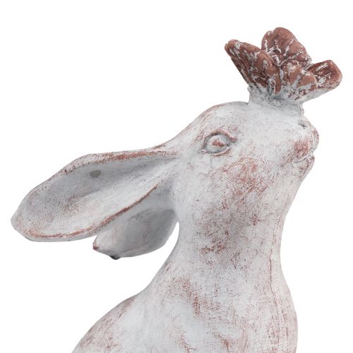 Floristik24 Décoration papillon en pierre artificielle lapin assis 14×10,5×26cm