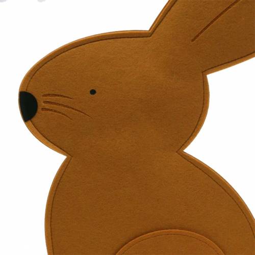 Floristik24 Lapin décoratif assis en feutre marron clair 40cm x 7cm H61cm Décoration de Pâques, vitrine