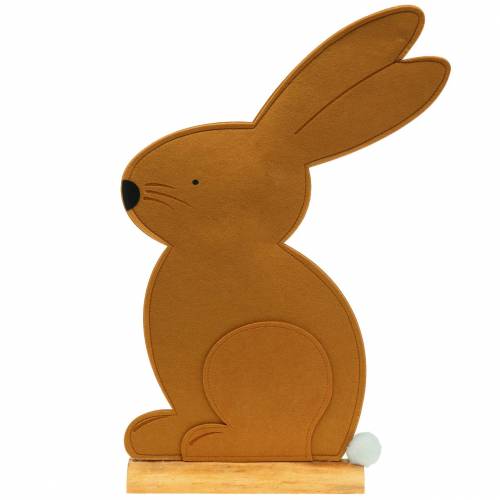 Floristik24 Lapin décoratif assis en feutre marron clair 40cm x 7cm H61cm Décoration de Pâques, vitrine