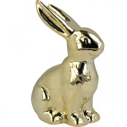 Floristik24 Décoration lapin de Pâques lapin de Pâques lapin doré assis H12cm 3pcs