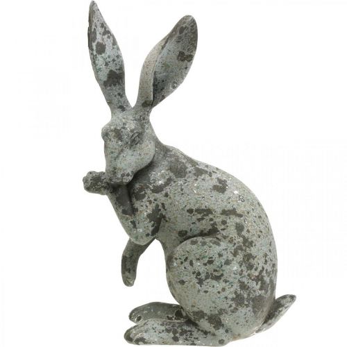 Floristik24 Lapin déco assis aspect pierre décoration de jardin H31cm