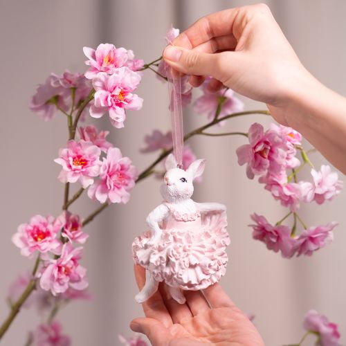 Article Pendentifs lapin ballerine, parfaits pour décorer les branches de Pâques ou le sapin de Noël, 12 cm, lot de 2