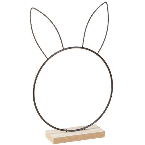 Article Anneau de décoration lapin métal bois naturel noir Ø20cm 2pcs
