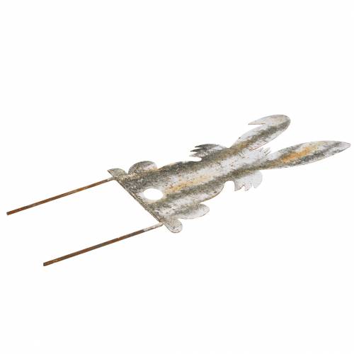 Floristik24 Décoration de Pâques lapin à coller rouille aspect bouleau métal 16,5 × 32cm