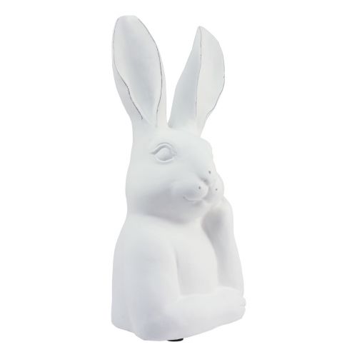 Floristik24 Lapin décoration lapin pierre artificielle blanc pensant buste 20x14x36cm