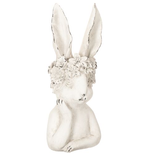 Lapin décoratif aux détails soignés, idéal pour des idées intemporelles de printemps et de Pâques, 34 cm