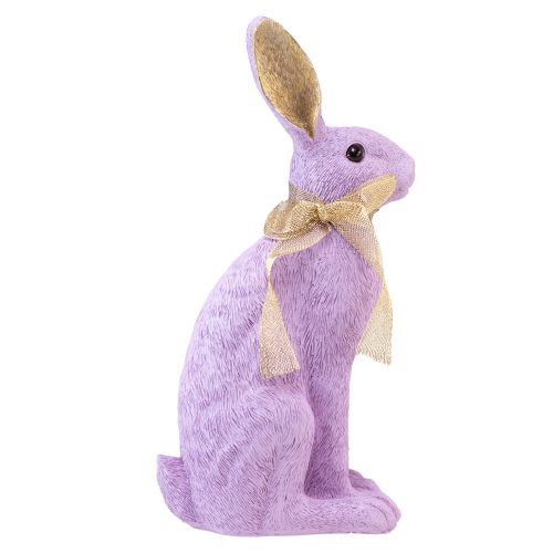 Floristik24 Figurine lapin de Pâques lapin décoratif assis violet or H35cm