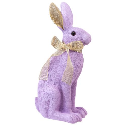 Article Figurine lapin de Pâques lapin décoratif assis violet or H35cm