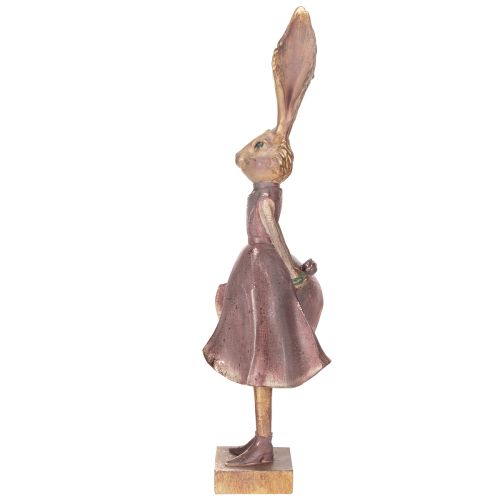 Article Figurine décorative de lapin en robe, idéale pour une décoration élégante de printemps et de Pâques, 55 cm