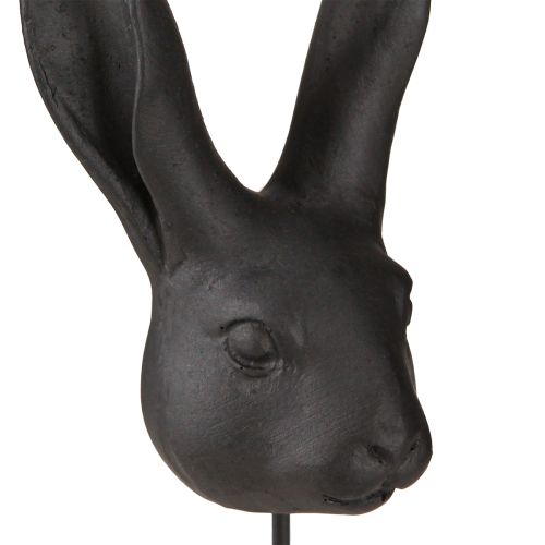 Floristik24 Décoration tête de lapin sur bâton lapin noir mat 10cm 2pcs