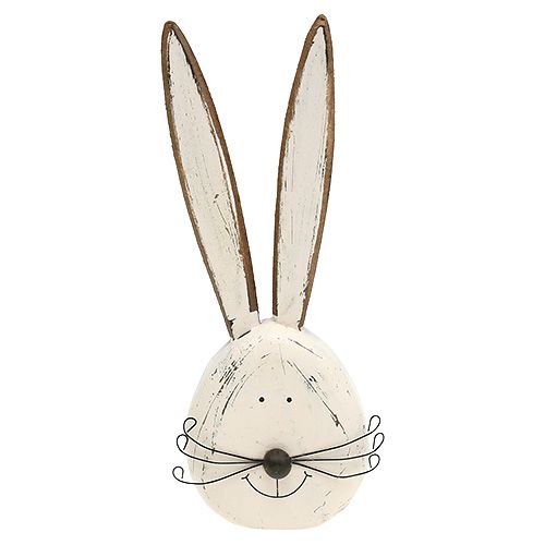 Floristik24 Tête de lapin de couleur crème debout 19cm