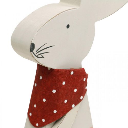 Article Bunny girl, décoration de printemps, lapin en bois avec un seau, lapin de Pâques