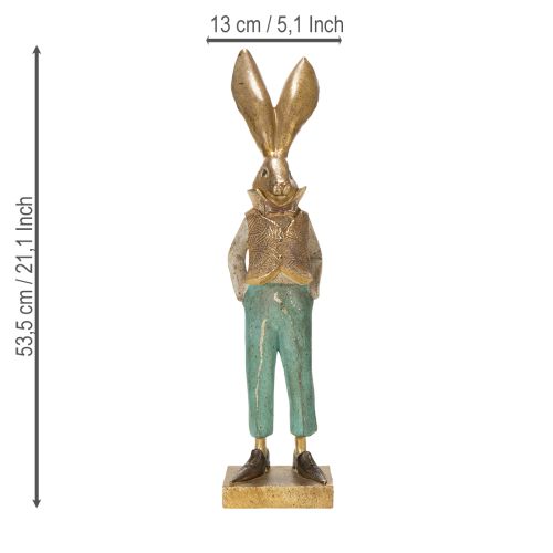 Article Figurine de lapin habillée pour une décoration intérieure harmonieuse et saisonnière, 53 cm